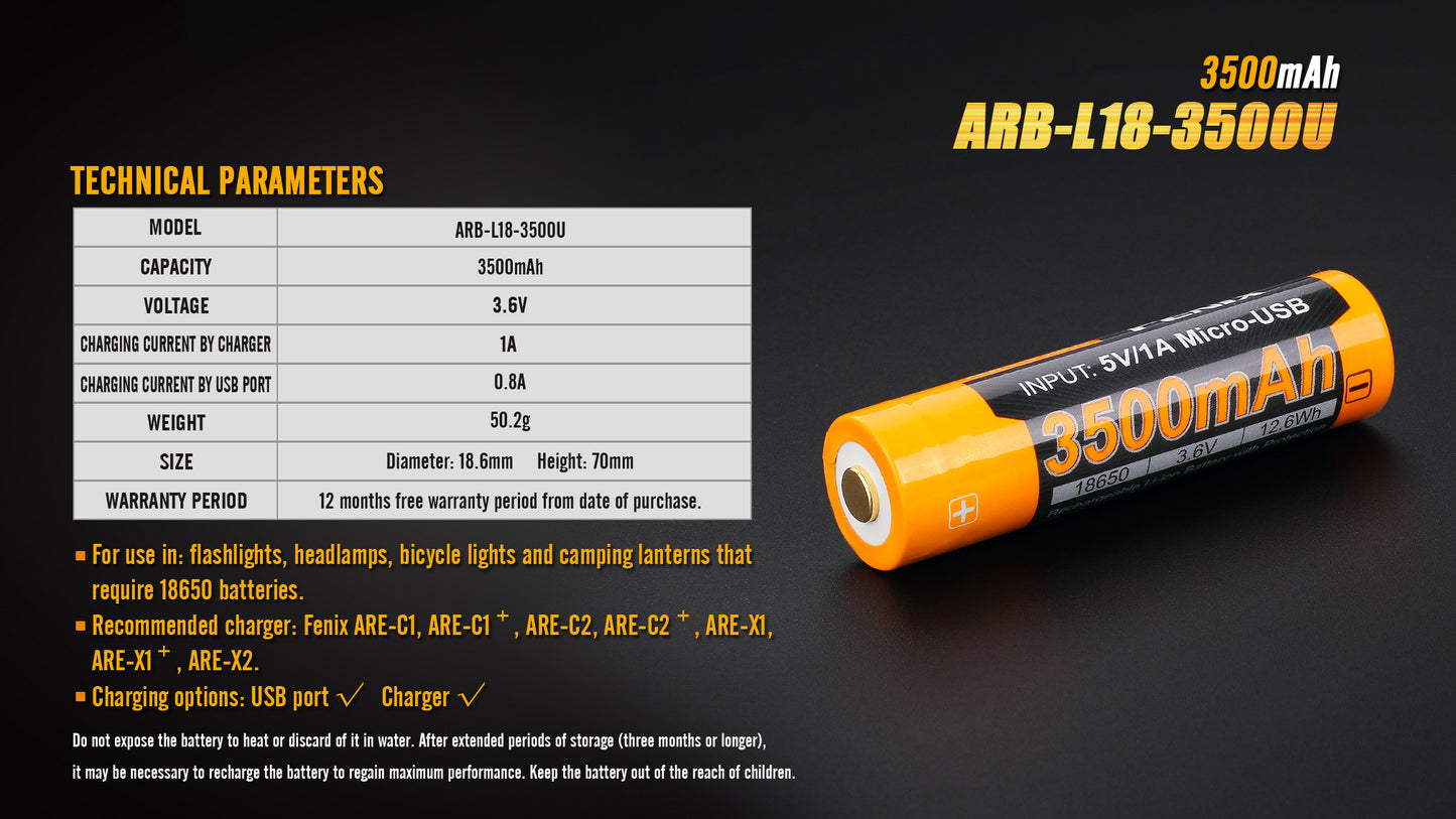 FENIX ARB-L18-3500U Rechargeable Li-on Battery