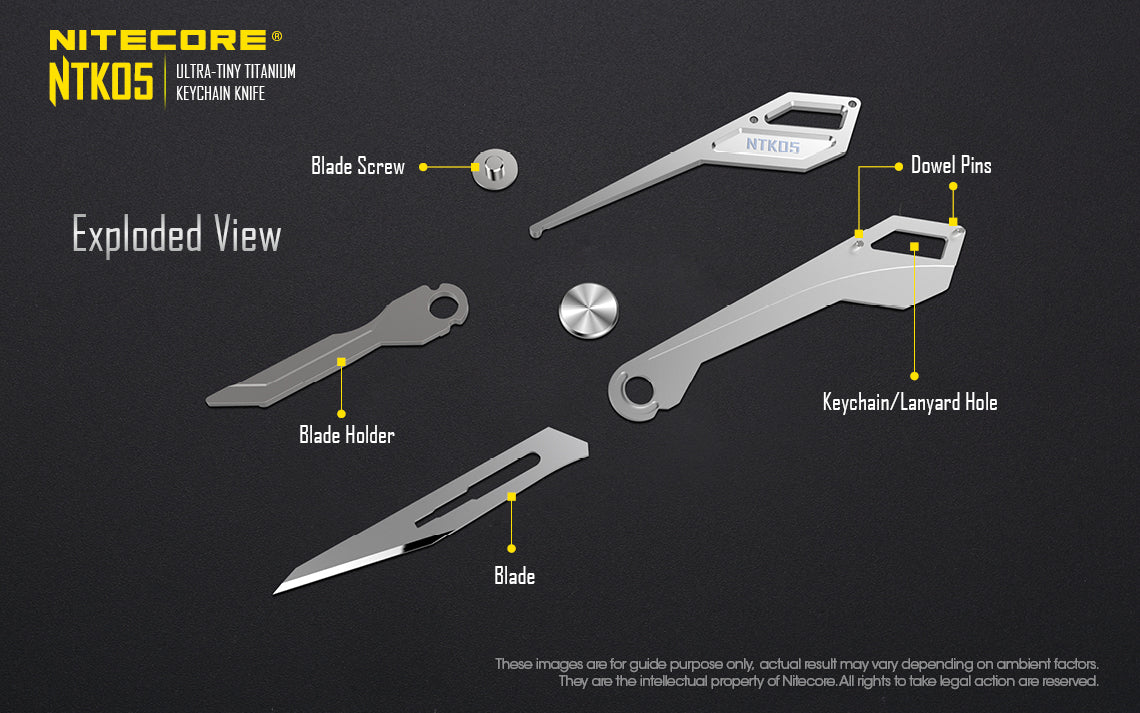 Nitecore NTK05 Ultra-Tiny Titanium Folding Keychain Knife