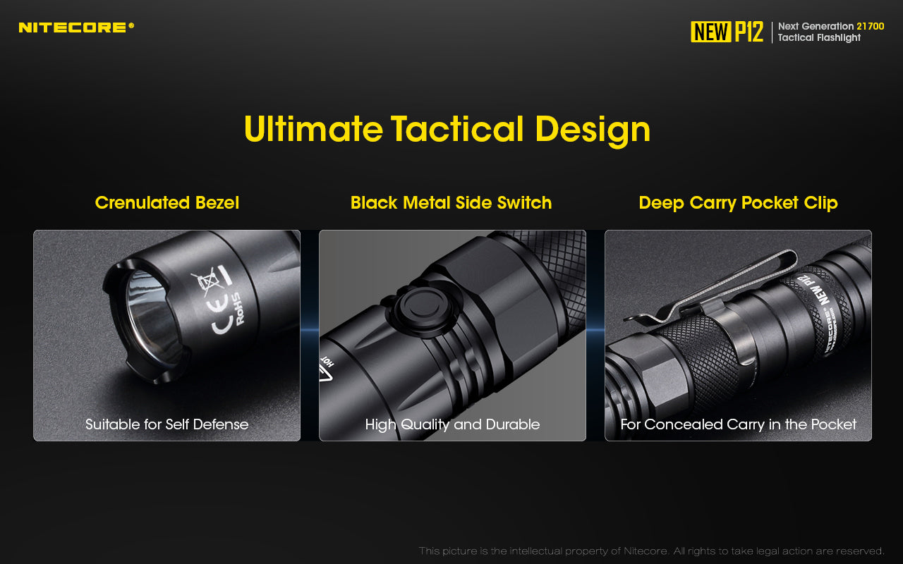 Nitecore New P12 1200 Lumens Rechargeable Flashlight