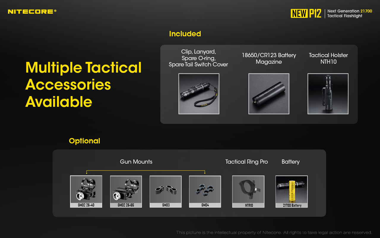 Nitecore New P12 1200 Lumens Rechargeable Flashlight