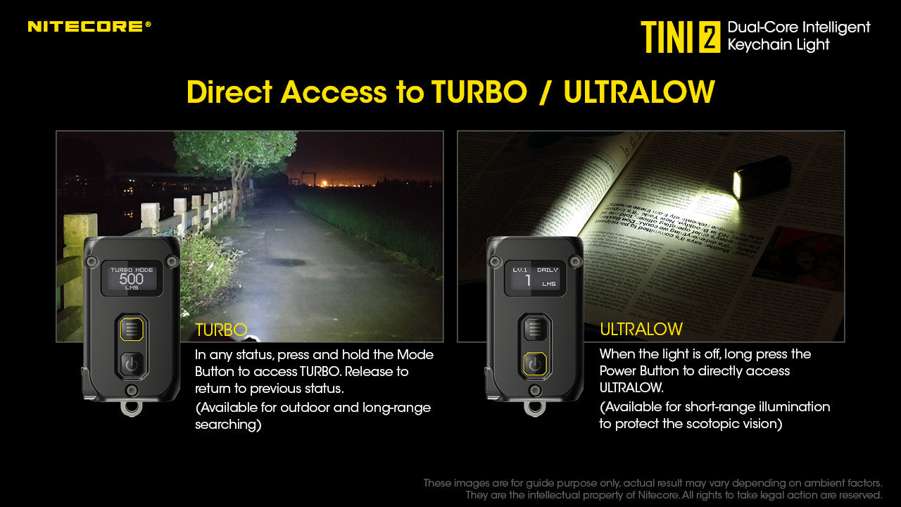 NITECORE TINI 2 500 Lumens Usb-C Rechargeable Keychain