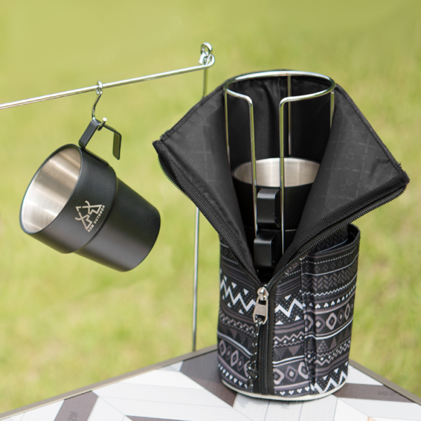 KZM Stainless Steel Black Mug 5P