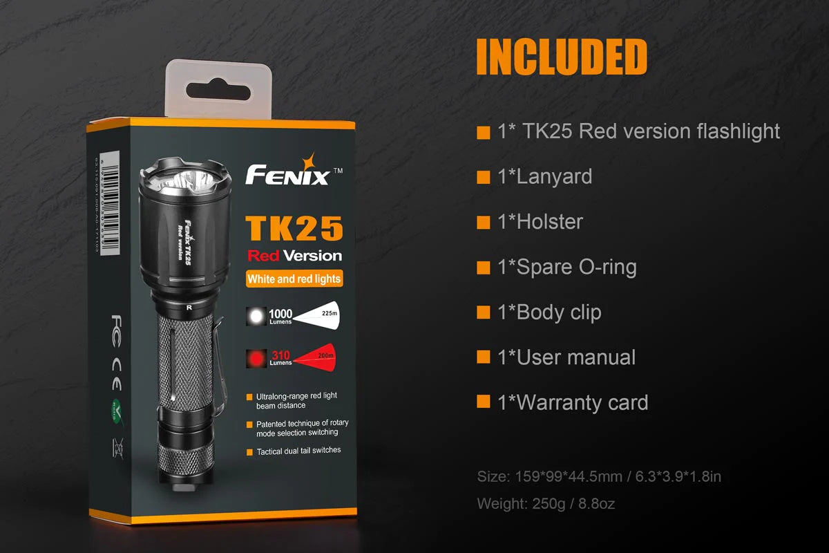 Fenix TK25 RED LED Flashlight