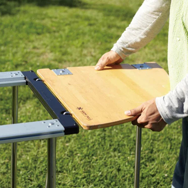 Snow Peak Iron Grill Table Multi Function Table Corner L Bamboo