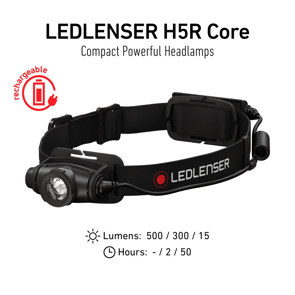 LED LENSER H5R Core Rechargeable Headlamp 500 Lumens