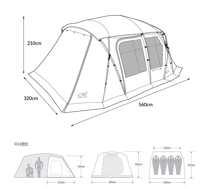 KZM Geopath 4-5 Person Tent