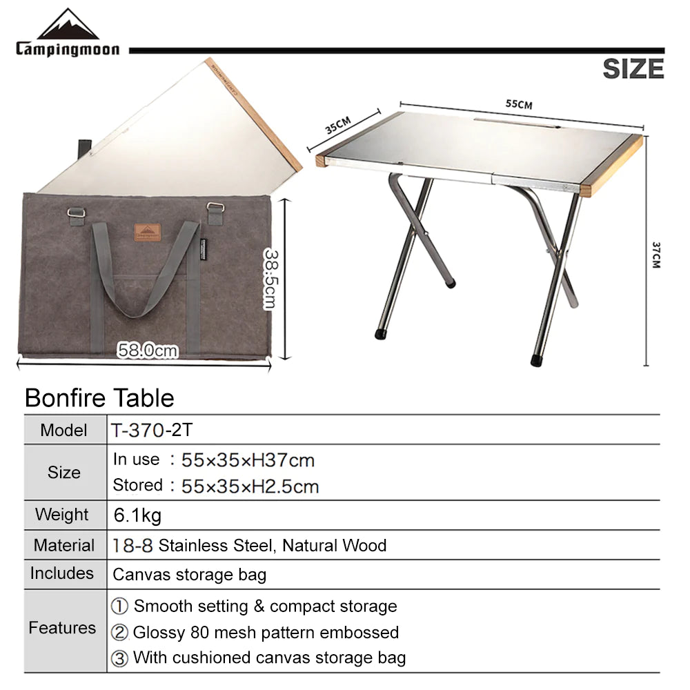 Campingmoon Bonfire Foldable Table