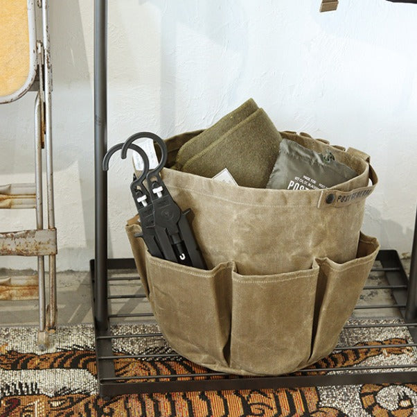 Post General Waxed Canvas Tool Bag Round