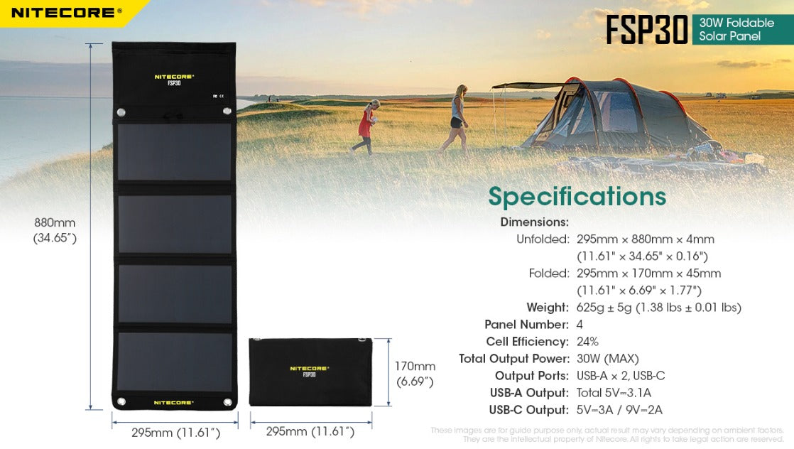 Nitecore FSP30 30W Foldable Solar Power Panel