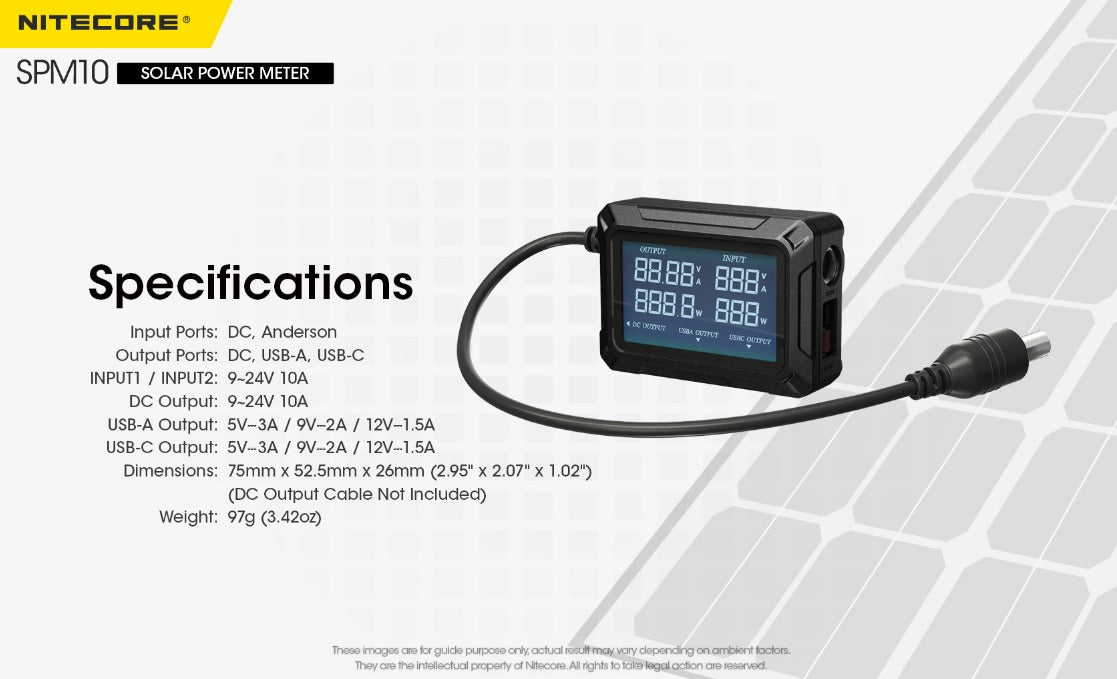 Nitecore SPM10 Solar Power Meter for FSP100, FSP100W and more Solar Panels