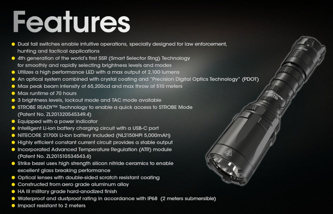 Nitecore SRT6i LED Rechargeable Flashlight