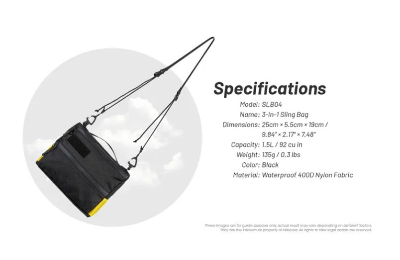 Nitecore SLB04 3-in-1 Sling Bag / Handbag / Chest Bag