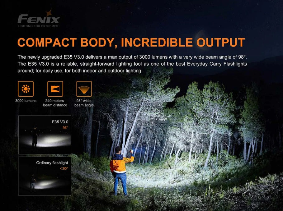 Fenix E35 V3.0 3000 Lumens Rechargeable Flashlight