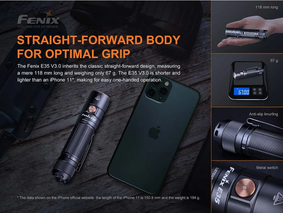 Fenix E35 V3.0 3000 Lumens Rechargeable Flashlight