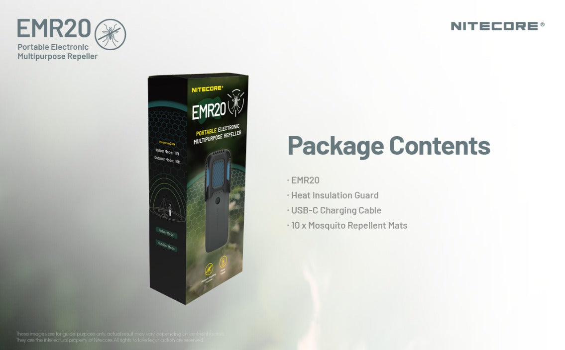 Nitecore EMR20 Rechargeable Mosquito Repeller PD + QC 3.0 USB 10,000mAh Power Bank