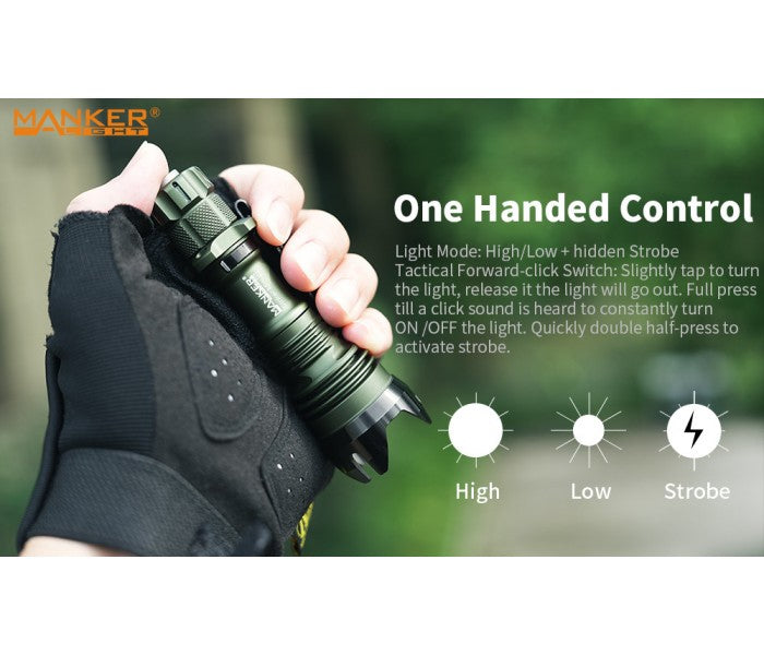 Manker Striker Mini Color Ti TITANIUM NEBULA (SKULL) Osram KW CSLNM1.TG LED 635L Rechargeable Pocket Tactical Flashlight