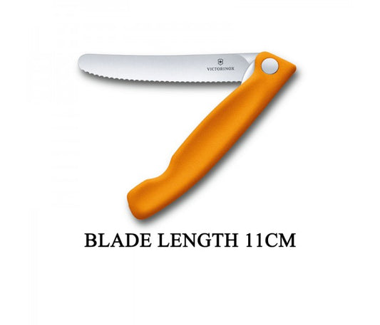 Victorinox Swiss Classic 11cm Wavy Edge Serrated Foldable Paring Knife Orange 6.7836.F9B
