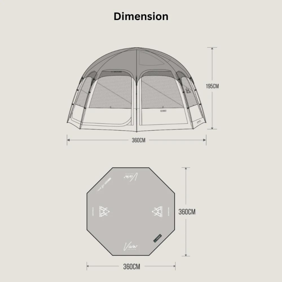 KZM Viva Dome Shelter Plus - Sand