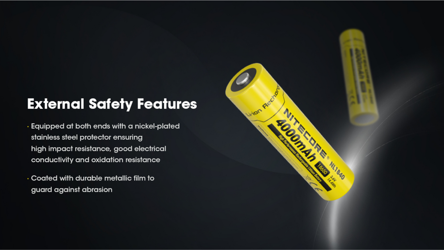 Nitecore 18650 4000mAh 5A Protected Li-ion Rechargeable Battery NL1840