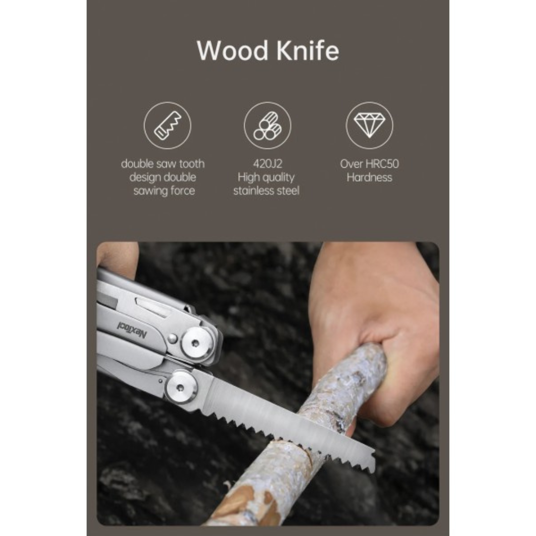 NexTool 16-in-1 Flagship Pro (Blade Replace) NE20232 Steel Full Size Pliers Scissors Multitool
