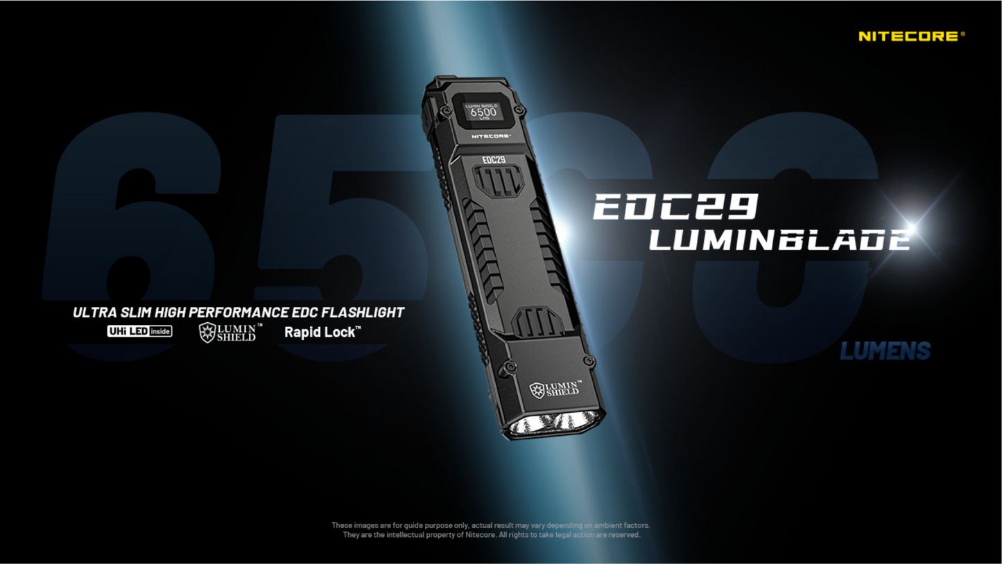 Nitecore EDC29 NiteLab UHi2 20 MAX LED 6500L Ultra Slim High Performance EDC Rechargeable Flashlight
