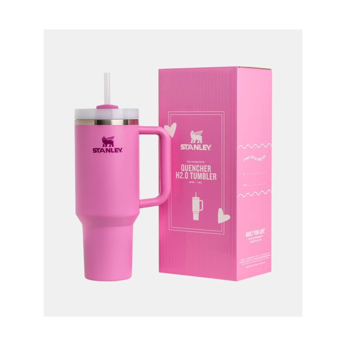 [Valentine's Day] Stanley Quencher H2.0 FlowState Vacuum Insulated Tumbler with Lid - 30oz Peony