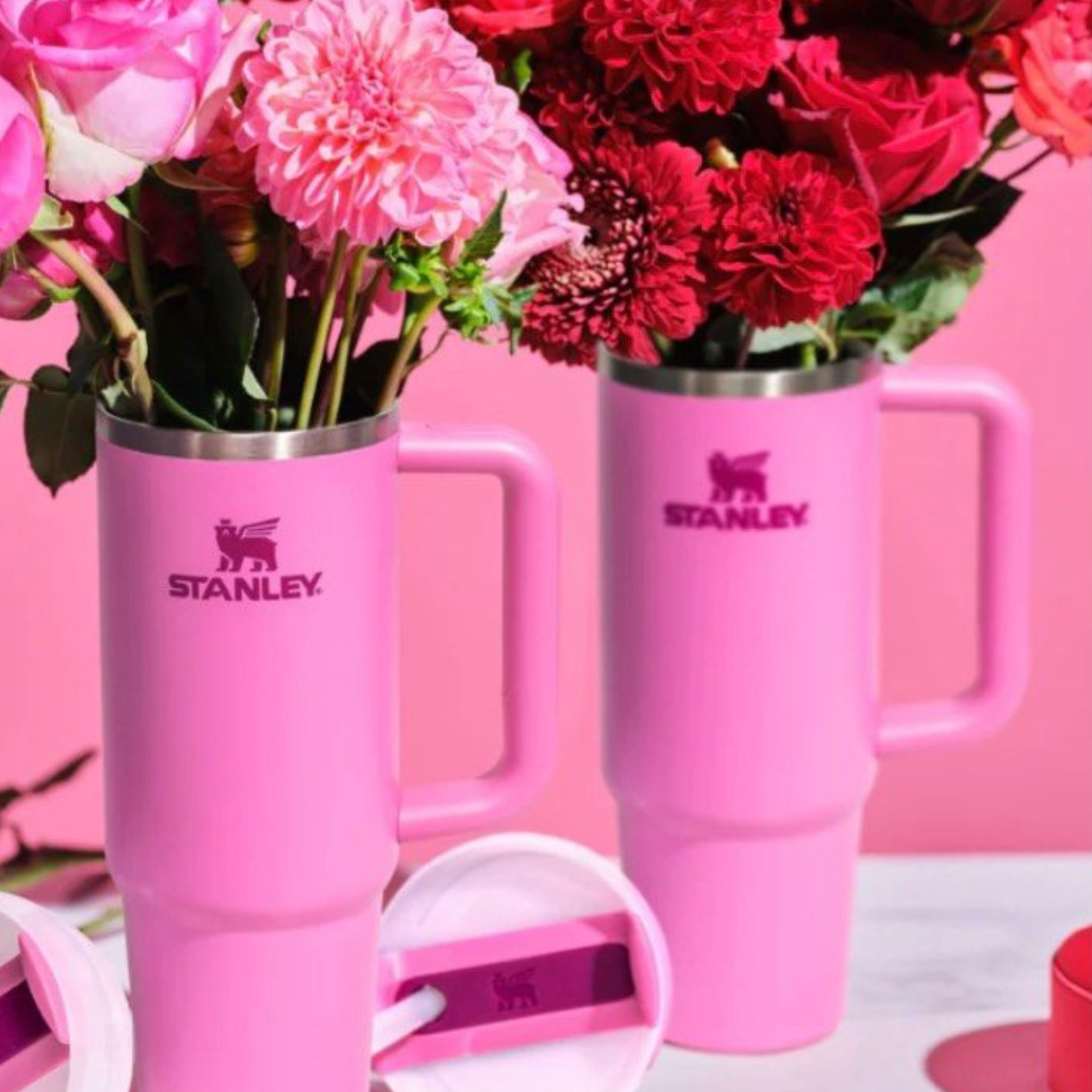 [Valentine's Day] Stanley Quencher H2.0 FlowState Vacuum Insulated Tumbler with Lid - 30oz Peony