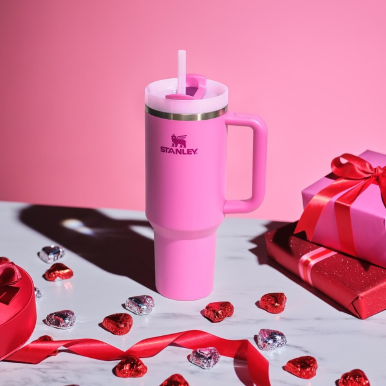 [Valentine's Day] Stanley Quencher H2.0 FlowState Vacuum Insulated Tumbler with Lid - 30oz Peony