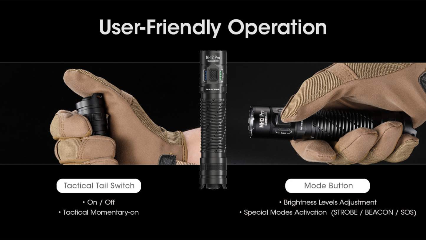 Nitecore MH12 Pro NiteLab UHi 40 LED 3300L Rechargeable Flashlight