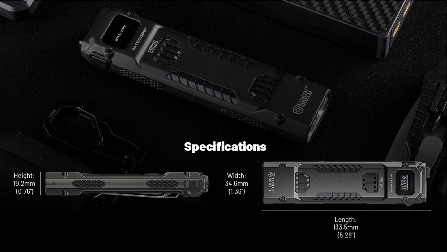 Nitecore EDC29 NiteLab UHi2 20 MAX LED 6500L Ultra Slim High Performance EDC Rechargeable Flashlight