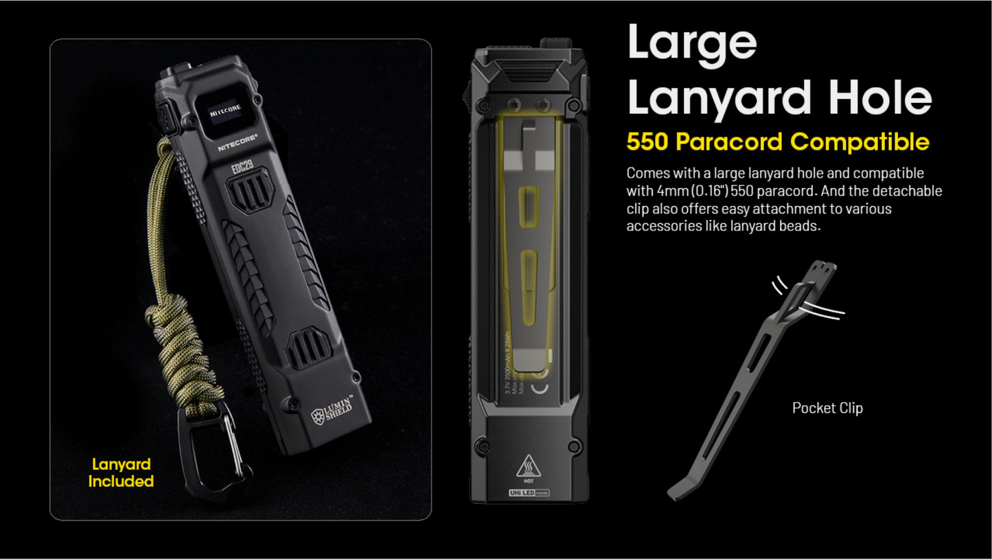 Nitecore EDC29 NiteLab UHi2 20 MAX LED 6500L Ultra Slim High Performance EDC Rechargeable Flashlight