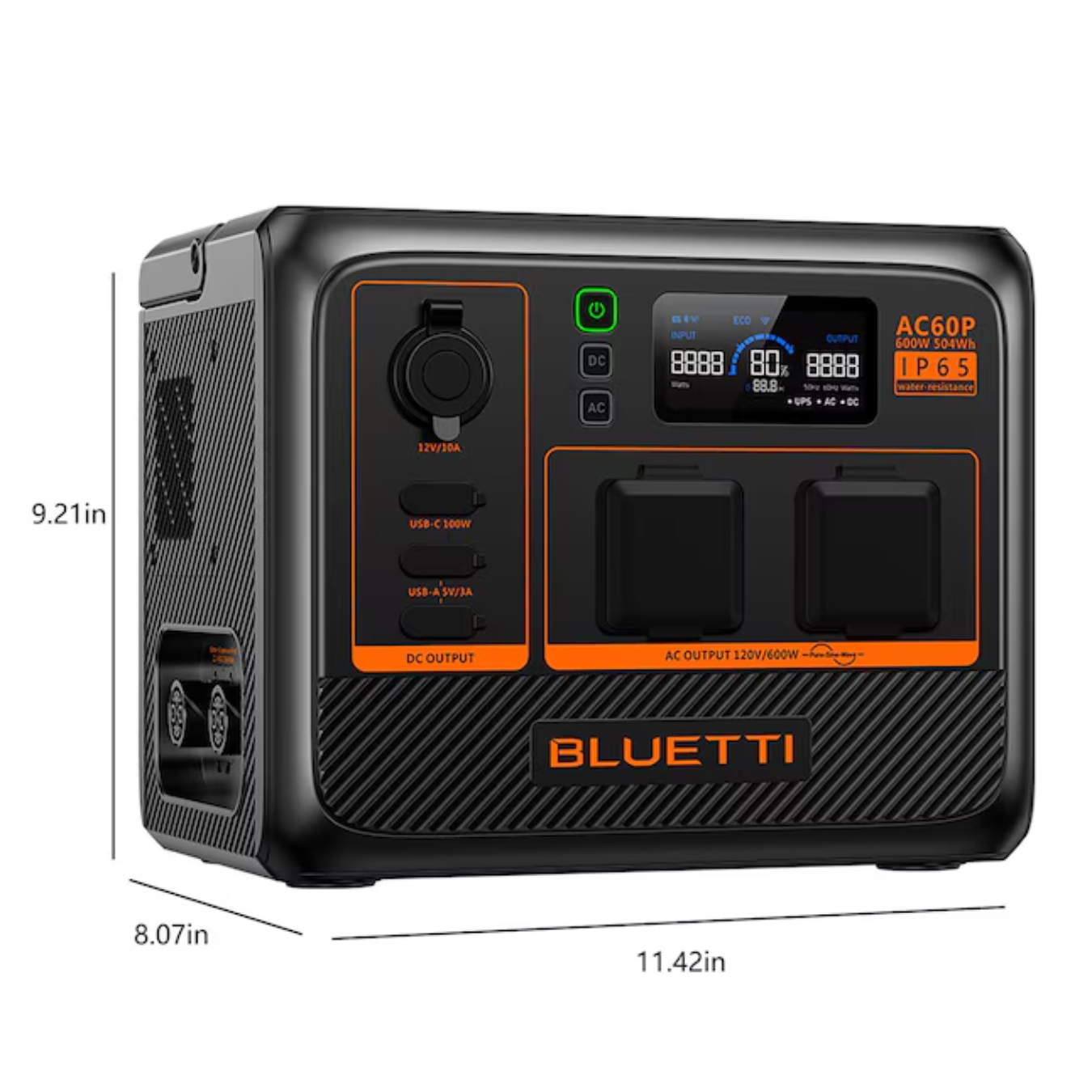 BLUETTI AC60P Portable Power Station 504Wh LiFePO4 Battery Surge AC Solar Generator (600W/1200W)