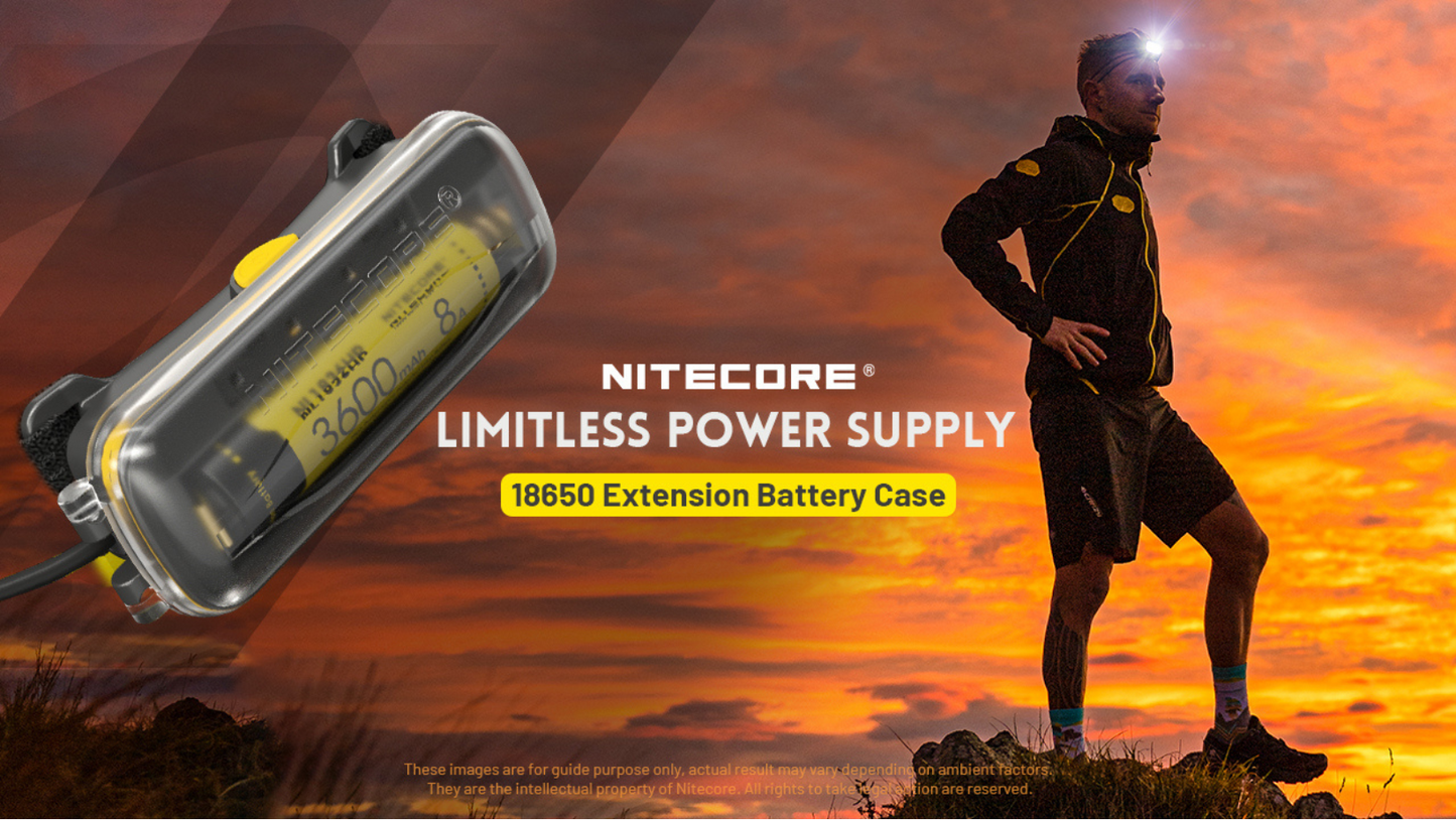 Nitecore 18650 Headlamp Battery Extension Case for Nitecore NU40, NU43, NU50