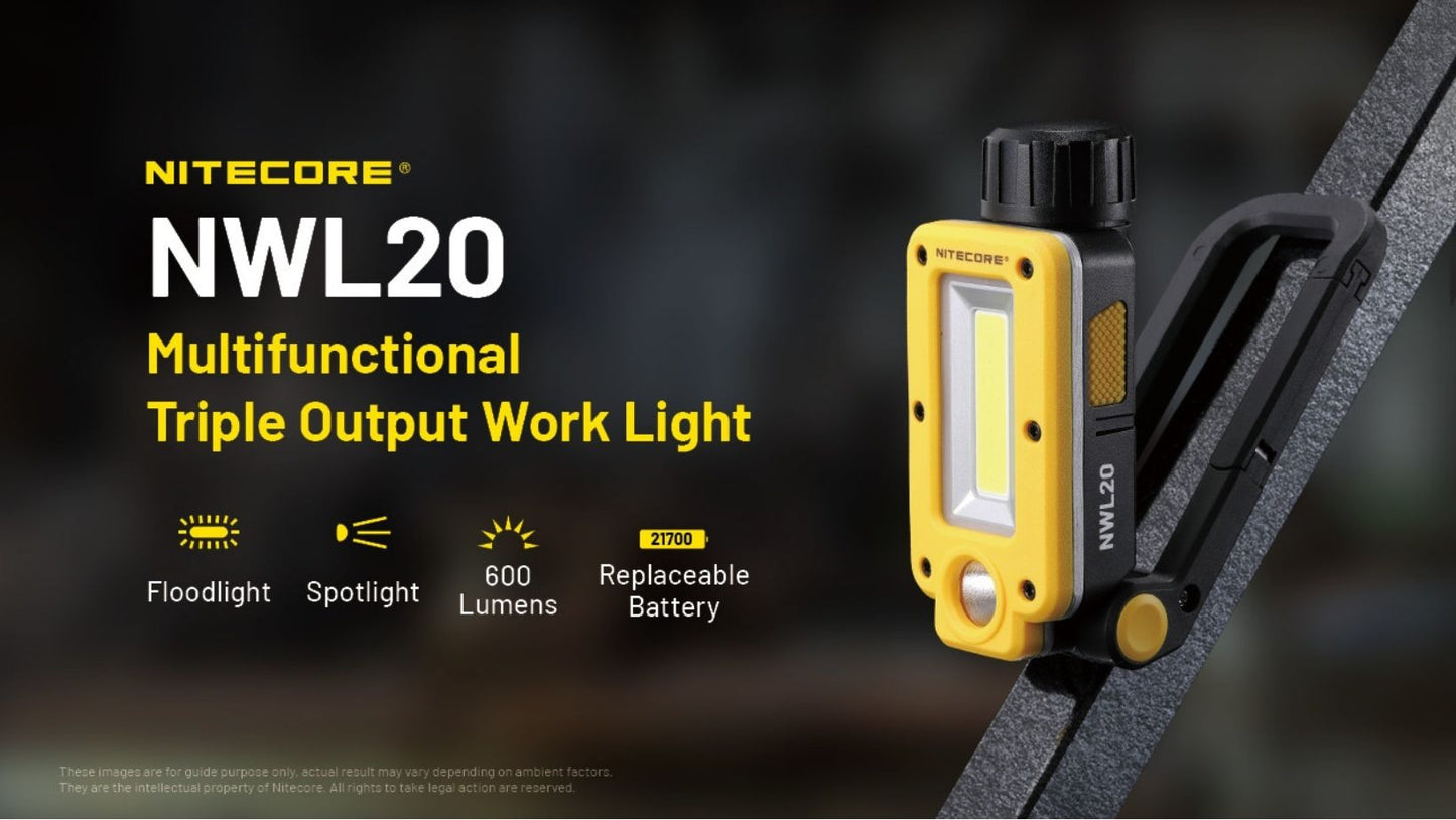 Nitecore NWL20 600L Rechargeable COB Mechanics Work Light