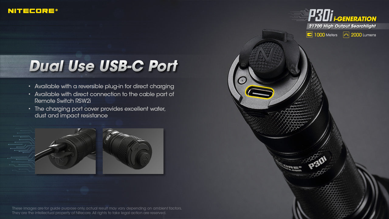 Nitecore P30i CREE XHP35 HI 2000L USB Rechargeable LED Flashlight