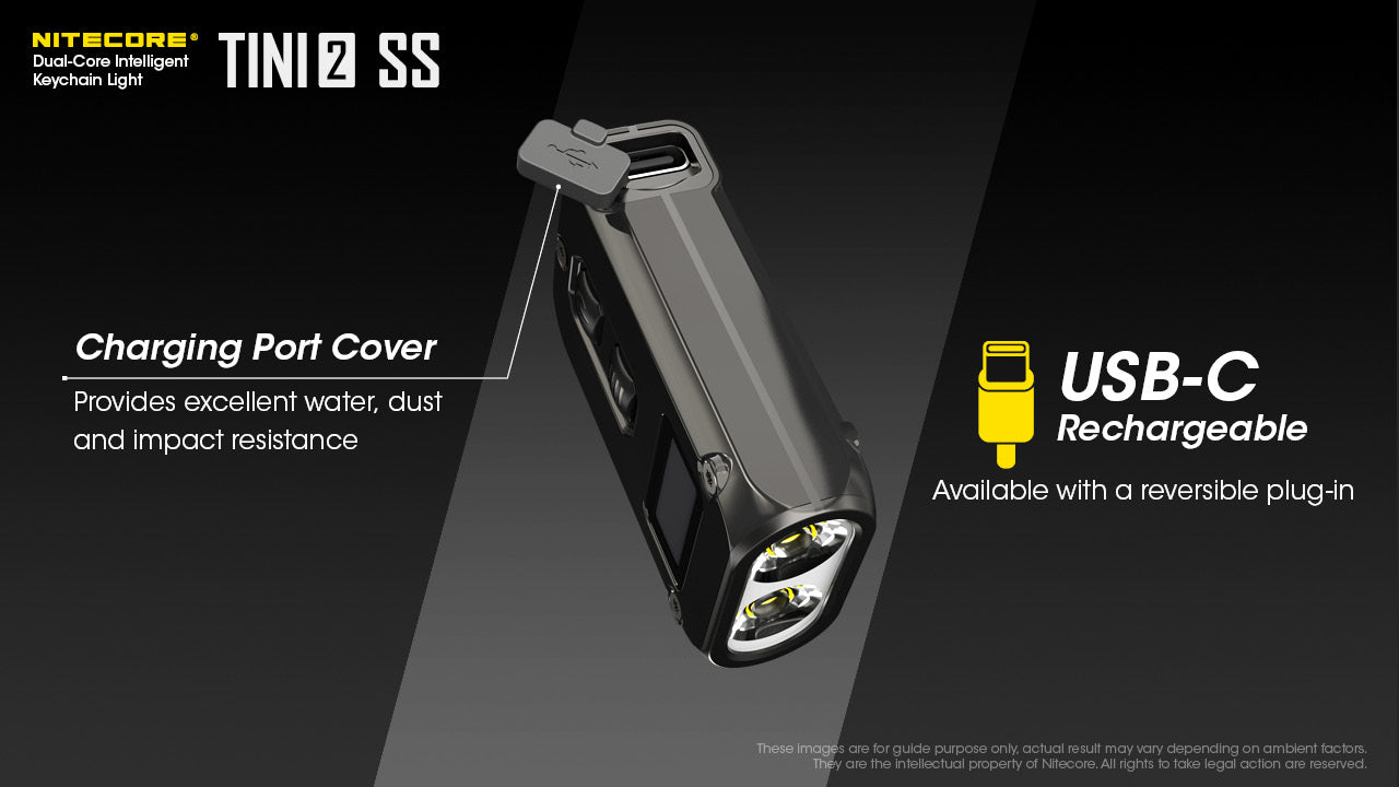 Nitecore TINI 2 Stainless Steel  500Lumens Rechargeable Keychain Flashlight