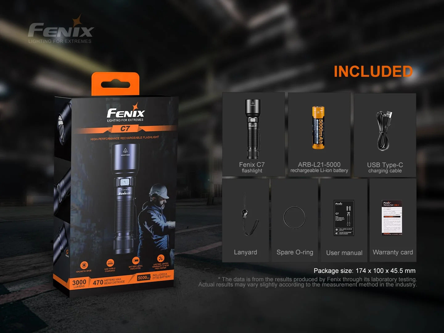 Fenix C7 V2.0 Luminus SFT70 Gen2 LED 3300L Rechargeable Flashlight