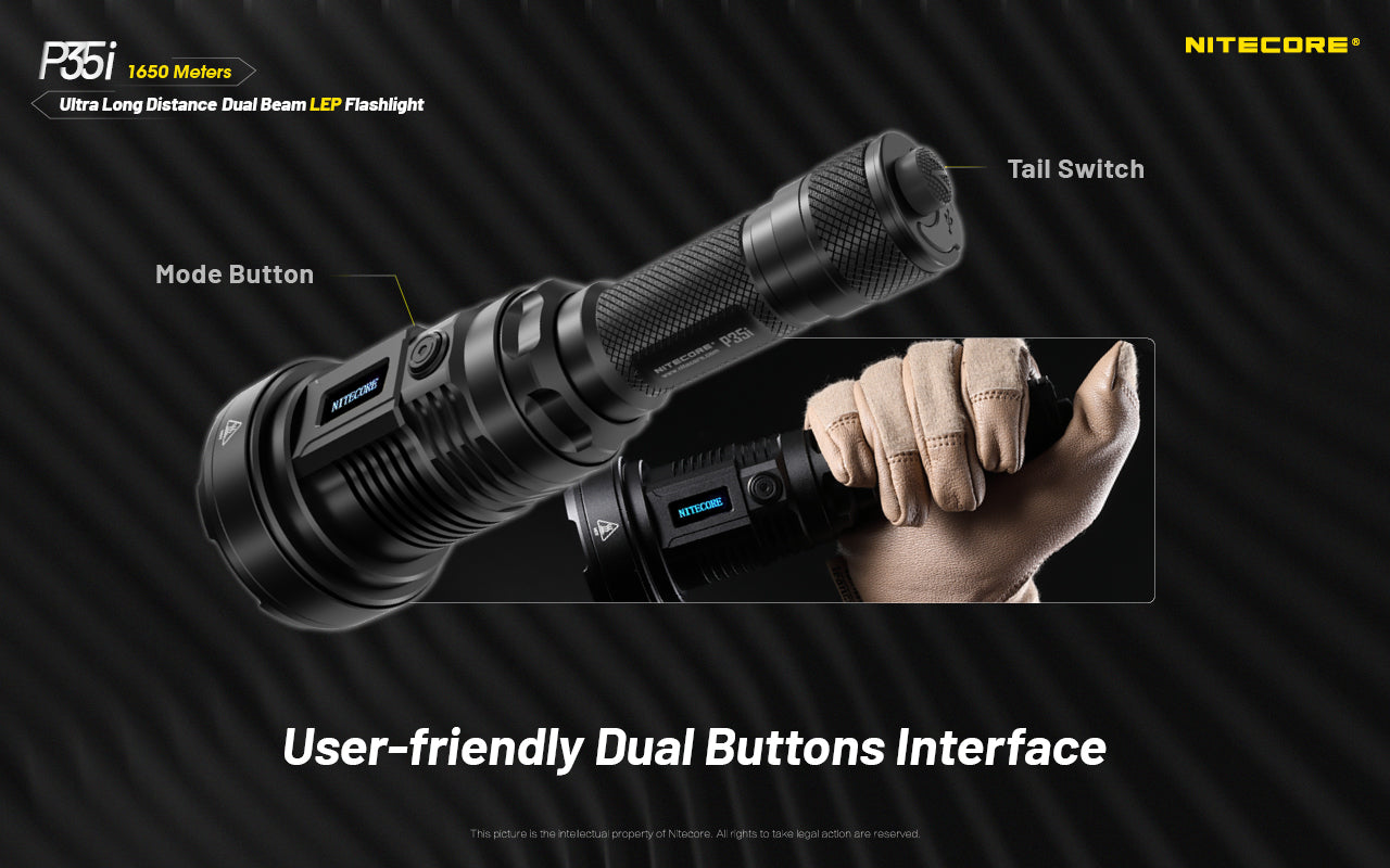 Nitecore P35i Class 1 LEP Spotlight & CREE XP-G3 LED Floodlight 3000L Rechargeable Flashlight
