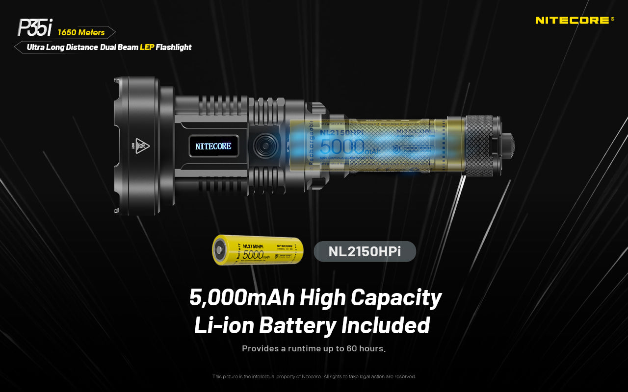Nitecore P35i Class 1 LEP Spotlight & CREE XP-G3 LED Floodlight 3000L Rechargeable Flashlight