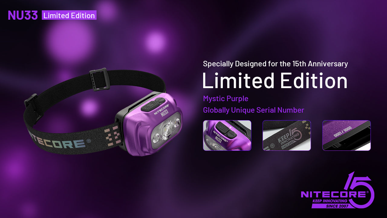 Nitecore NU33 Limited Edition Purple 700L LED Rechargeable Headlamp