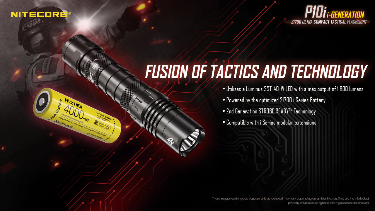 Nitecore P10i Luminus SST-40-W LED 1800L USB Rechargeable Flashlight