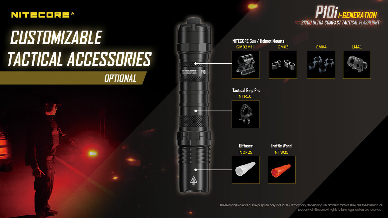 Nitecore P10i Luminus SST-40-W LED 1800L USB Rechargeable Flashlight