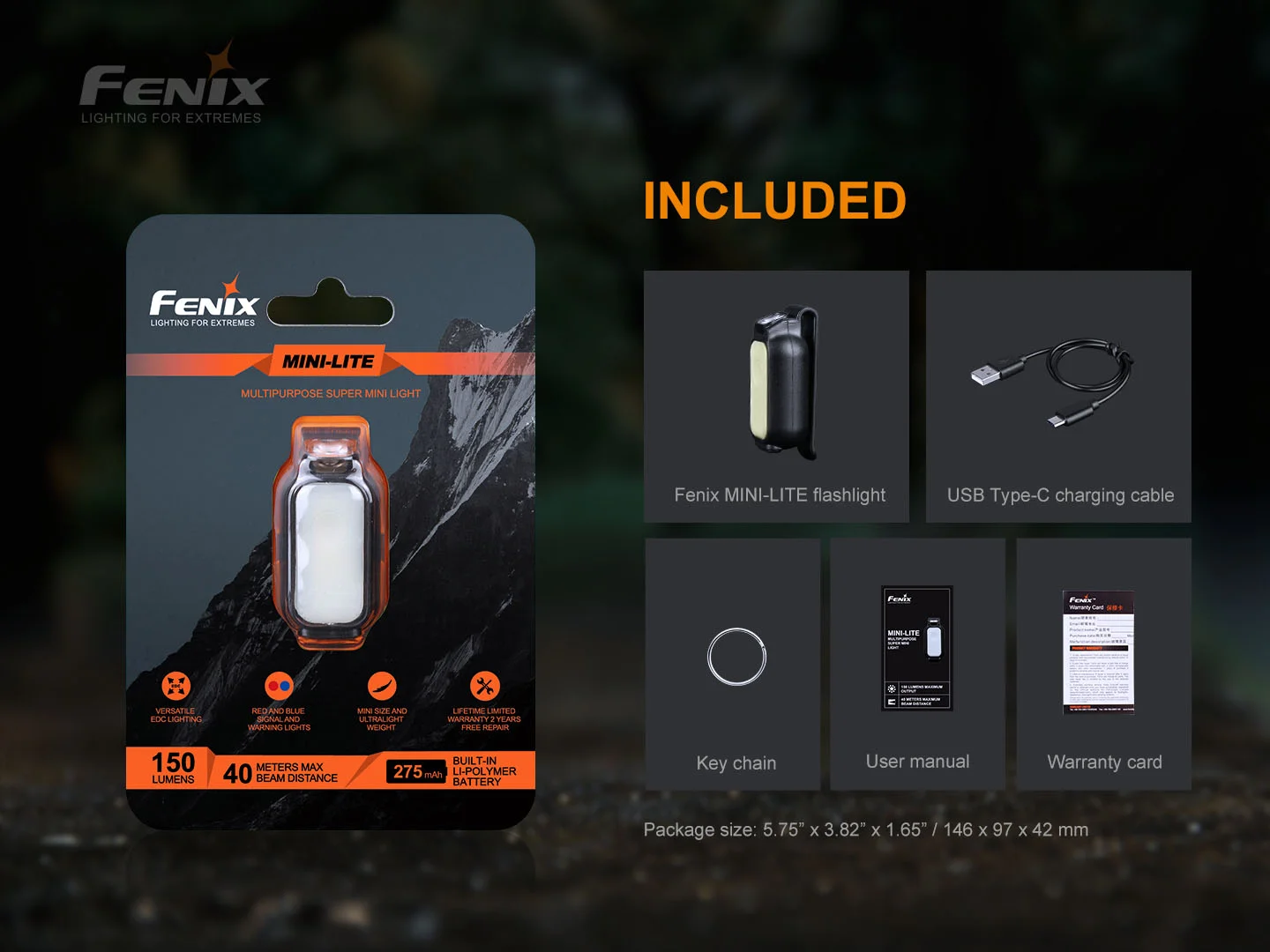 Fenix MINI-LITE 150L Rechargeable Multipurpose Super Mini Light
