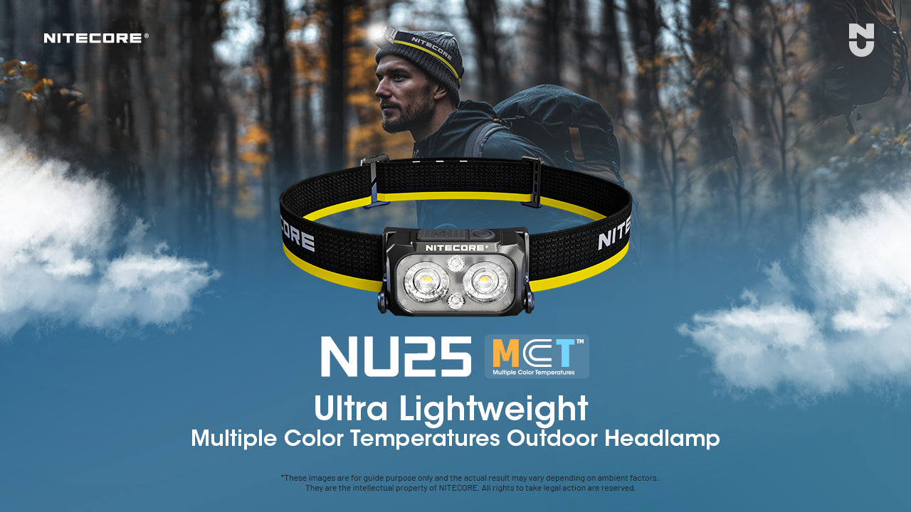 Nitecore NU25 MCT UHE LEDs 400L Multiple Colour Temperatures Rechargeable Headlamp