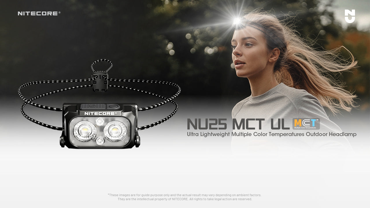 Nitecore NU25 MCT UL UHE LEDs 400L Ultra Lightweight Multiple Colour Temperatures Rechargeable Headlamp
