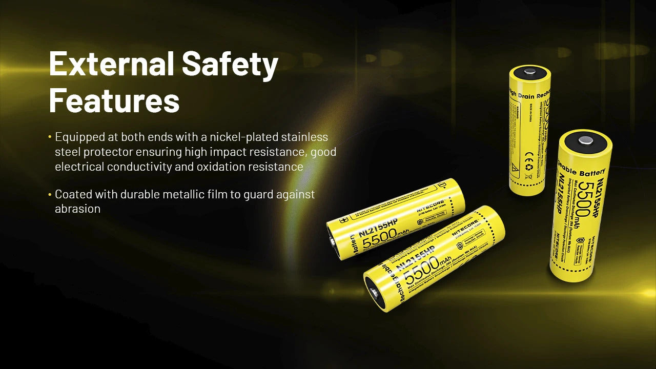 Nitecore 21700 5500mAh 20A 3.6V Rechargeable Protected Li-ion Battery NL2155HP