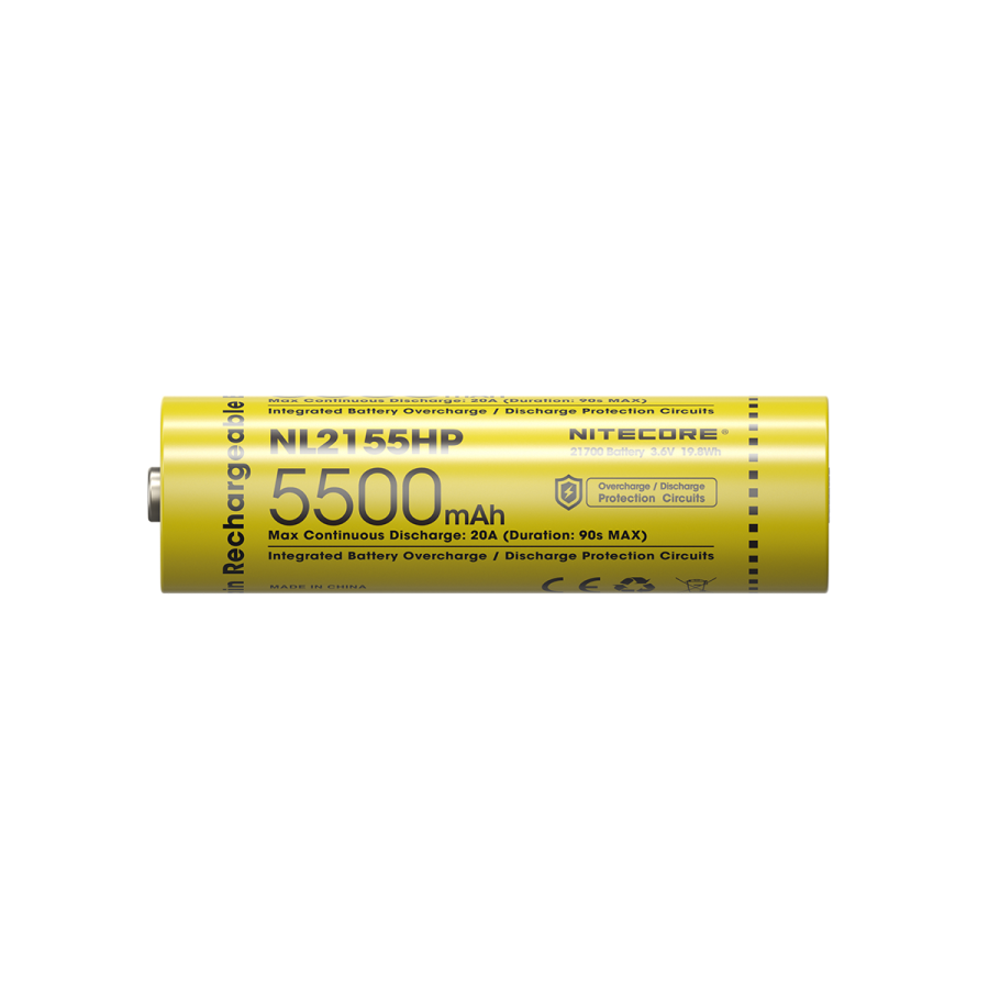 Nitecore 21700 5500mAh 20A 3.6V Rechargeable Protected Li-ion Battery NL2155HP