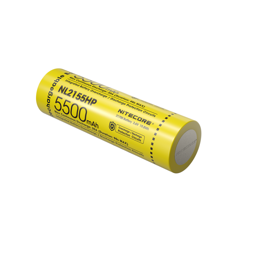 Nitecore 21700 5500mAh 20A 3.6V Rechargeable Protected Li-ion Battery NL2155HP
