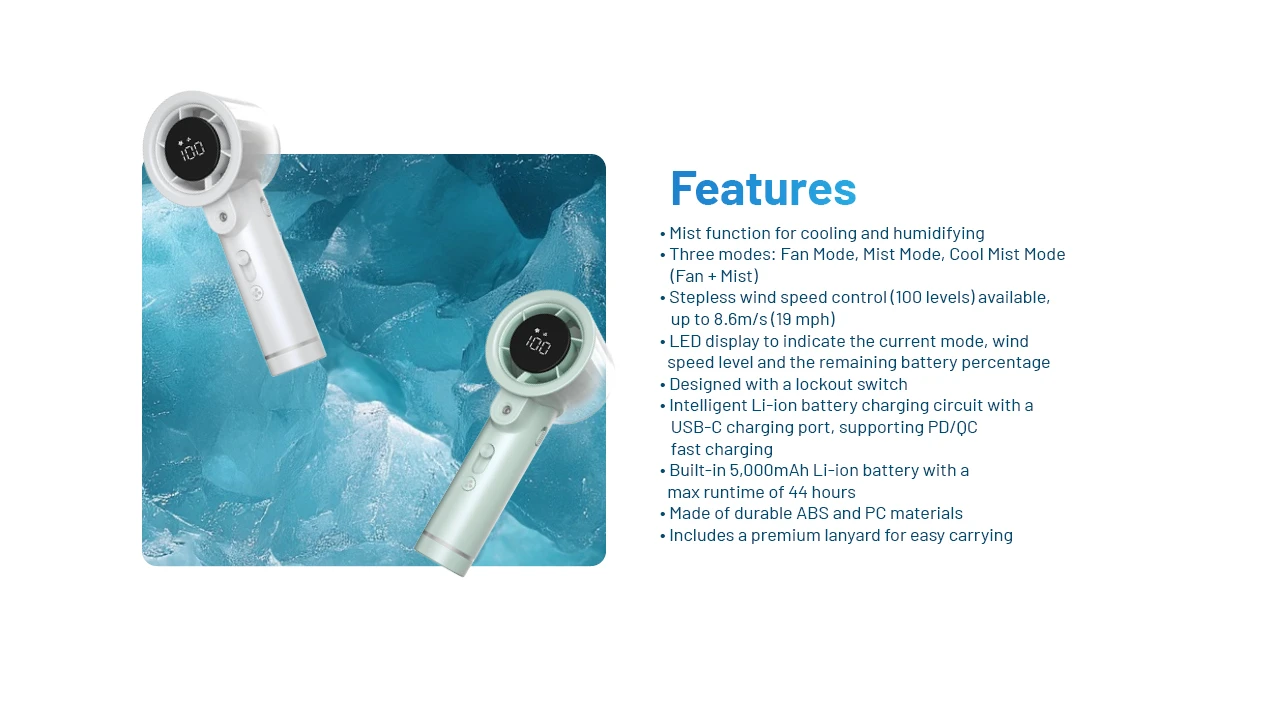 Nitecore izzCool 20 Pro Handheld Air Conditioner Mist Fan
