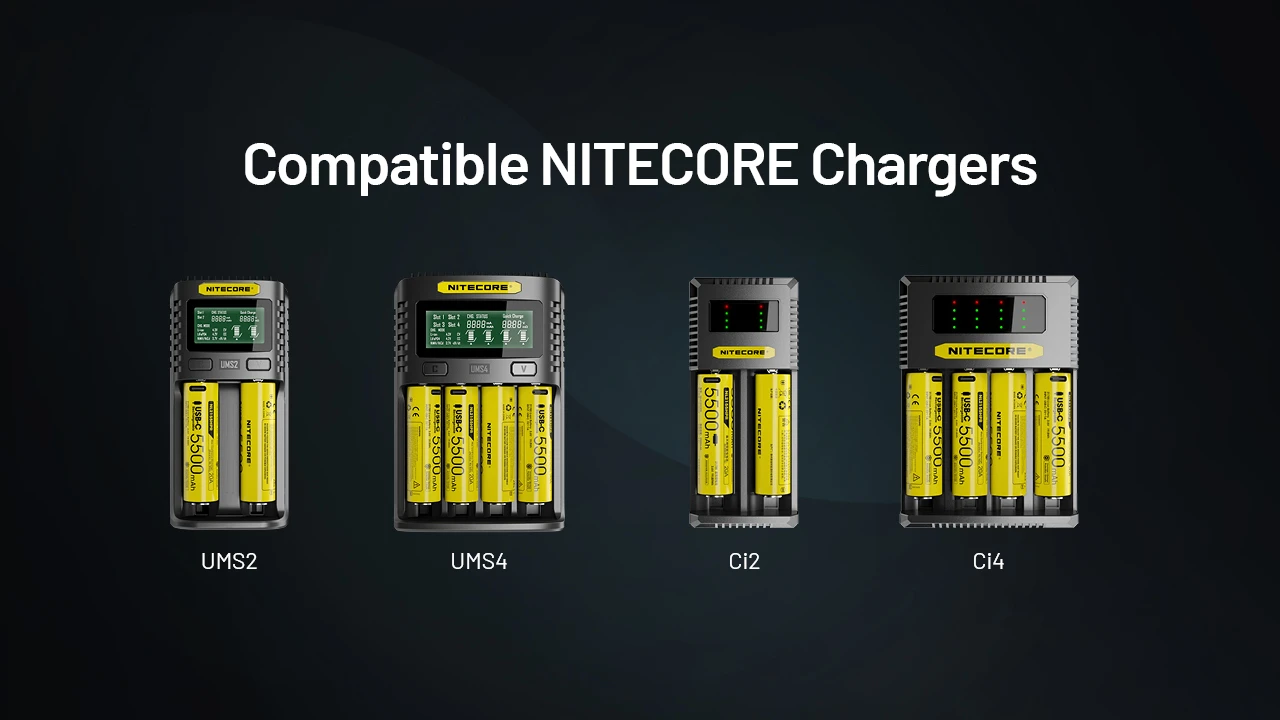 Nitecore 21700 5500mAh 20A 3.6V USB-C Rechargeable Li-ion Battery NL2155HPR